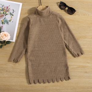 China 80cm Autumn Children'S Dress Clothing Turtleneck Long Brown Sweater on sale