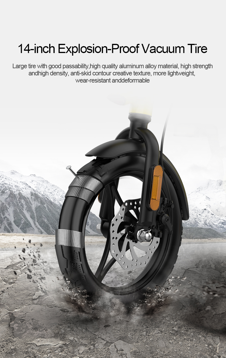 250/400W Brushless Motor Electric City Bicycle Lightweight Folding Bike for Convenient Trunk Storage and Max Load of 100Kg