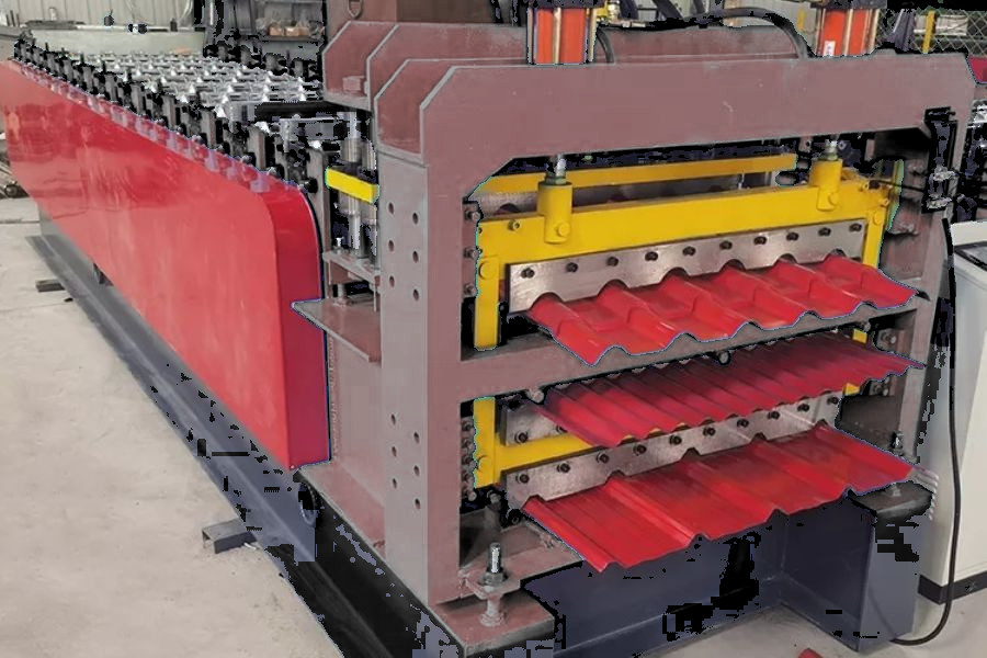 0.3-0.8mm Galvanized Steel 3 Layer Metal Roof Sheet Roll Forming Machine