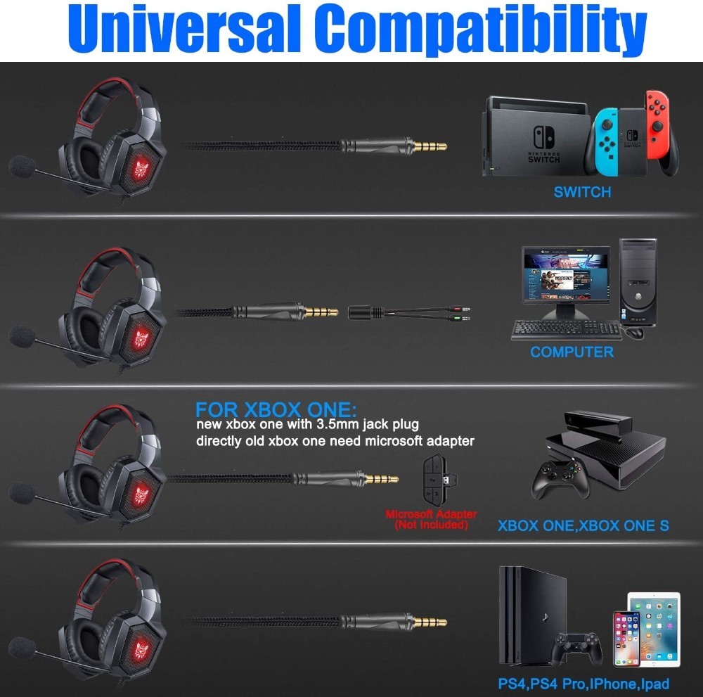 50mm Onikuma K8 Noise Cancelling Gaming Headphones