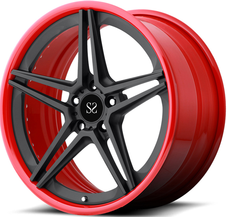 Bmw M4 Wheels 18 19 20 21 22 Inch 5x120 Forged Alloy Custom Rims 2 Pc Red Machine Lip