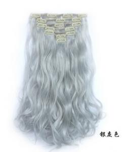 Wholesale High Light Synthetic Fibre Hair Extensions , Thick Ends Clip In Hair Extension Long Curly Weave from china suppliers
