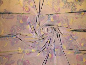 Wholesale 0.15mm Reflective Garment Leather Fabric Printed With Blue Flowers For Outdoor Coat from china suppliers