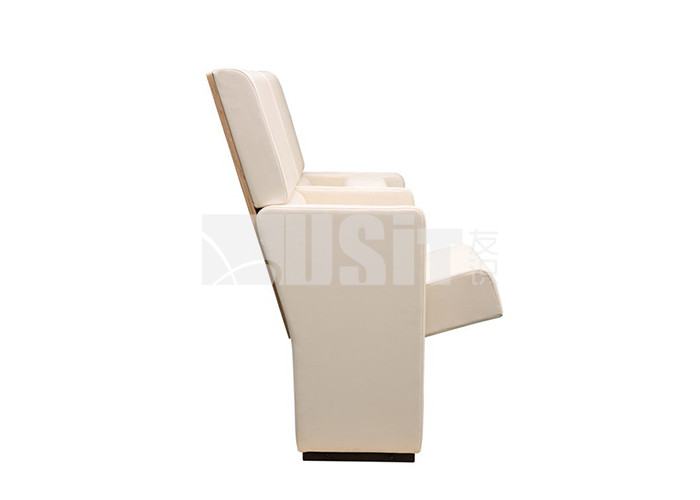 Plywood Outer Back White Padded Church Chairs Steel Structure