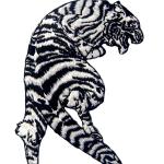 120D Laser Cut 100% Embroidered Tiger Iron On Patch