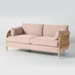 2 3 Piece Living Room Sectional Sofa With Recliners Pink Lounge Rattan Wicker