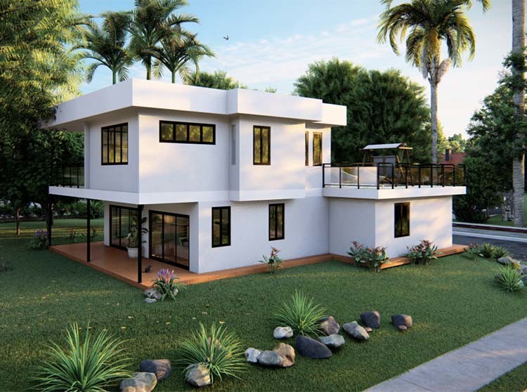 Luxurious Prefabricated Light Steel Frame Prefab Metal House Kits