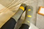 Customized jacquard Kids Terry Winter Thick Warm Cotton Crew Socks