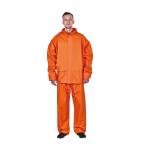 Adults Orange 0.45-0.50MM PU Rainsuit with Reflective Tape Hooded Rain Suit