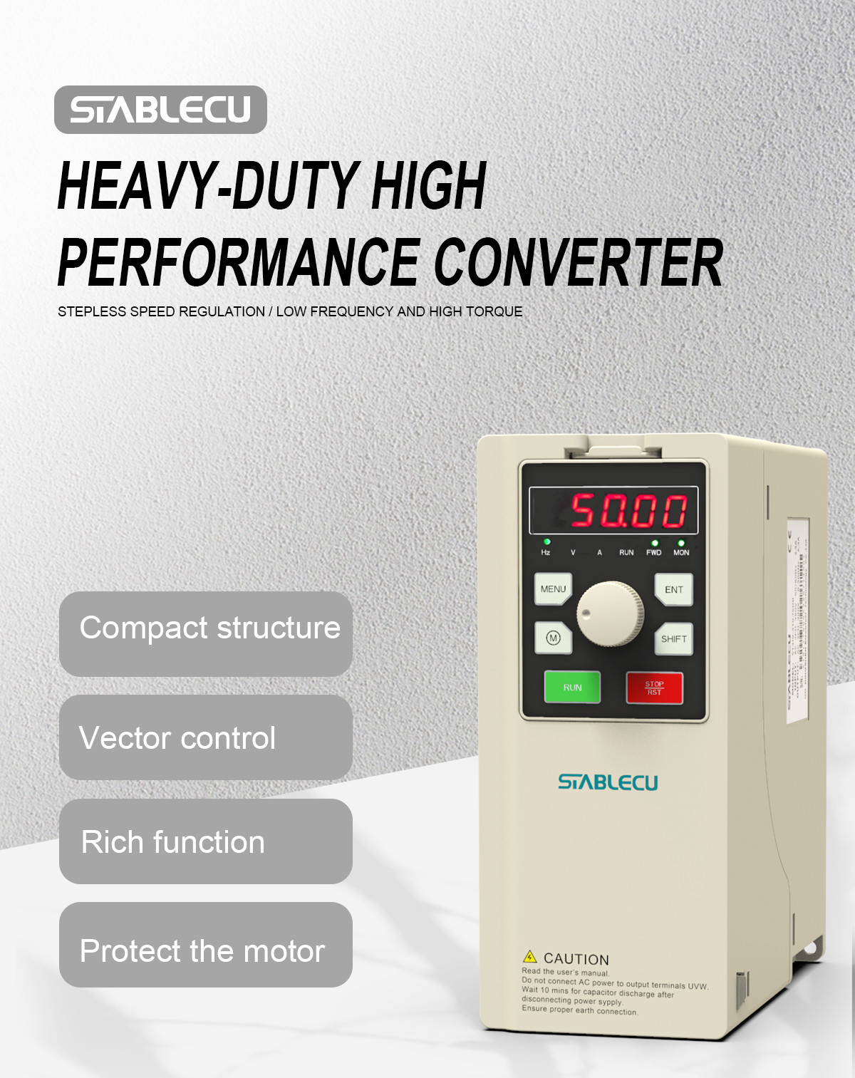 0.75KW 220V 380V 3 Phase Inverter Converter Variable Frequency Drive