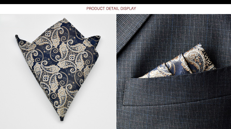 Solid Color Men's Handkerchief Cotton Pocket Square Scarf for Professional Appearance