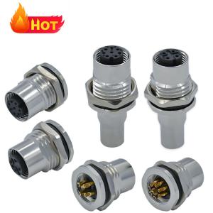 Wholesale IP68 / IP67 M12 4 Pin Waterproof Cable Connector 250V Elbow / Straight Shape from china suppliers