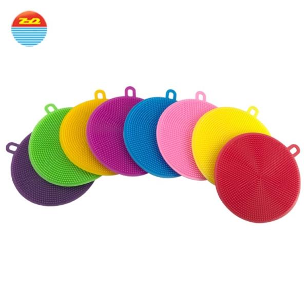 Amazon's hot sale soft Antibacterial silicone wash sponge dish scrubber Cleaning