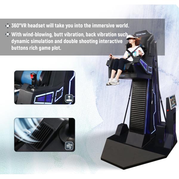 9D Cinema Virtual Reality Machine Drop Tower Flight Simulator Game