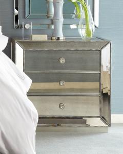 Wholesale 5 Star Hotel Mirrored Night Stand Bed Side Table with Wooden Beads Decorate from china suppliers