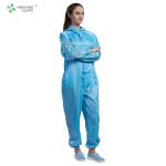 Class 1000 Cleanroom Anti Static Garments 98% Polyster 2% Carbon Fiber Hooded