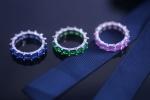 Emerald Sterling Silver Custom Jewelry Square Diamond Rings