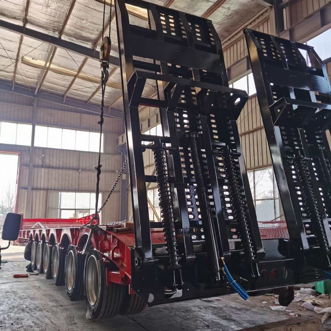 3 Axle 40-80 Tons Lowbed Semi Trailer for Sale to Africa