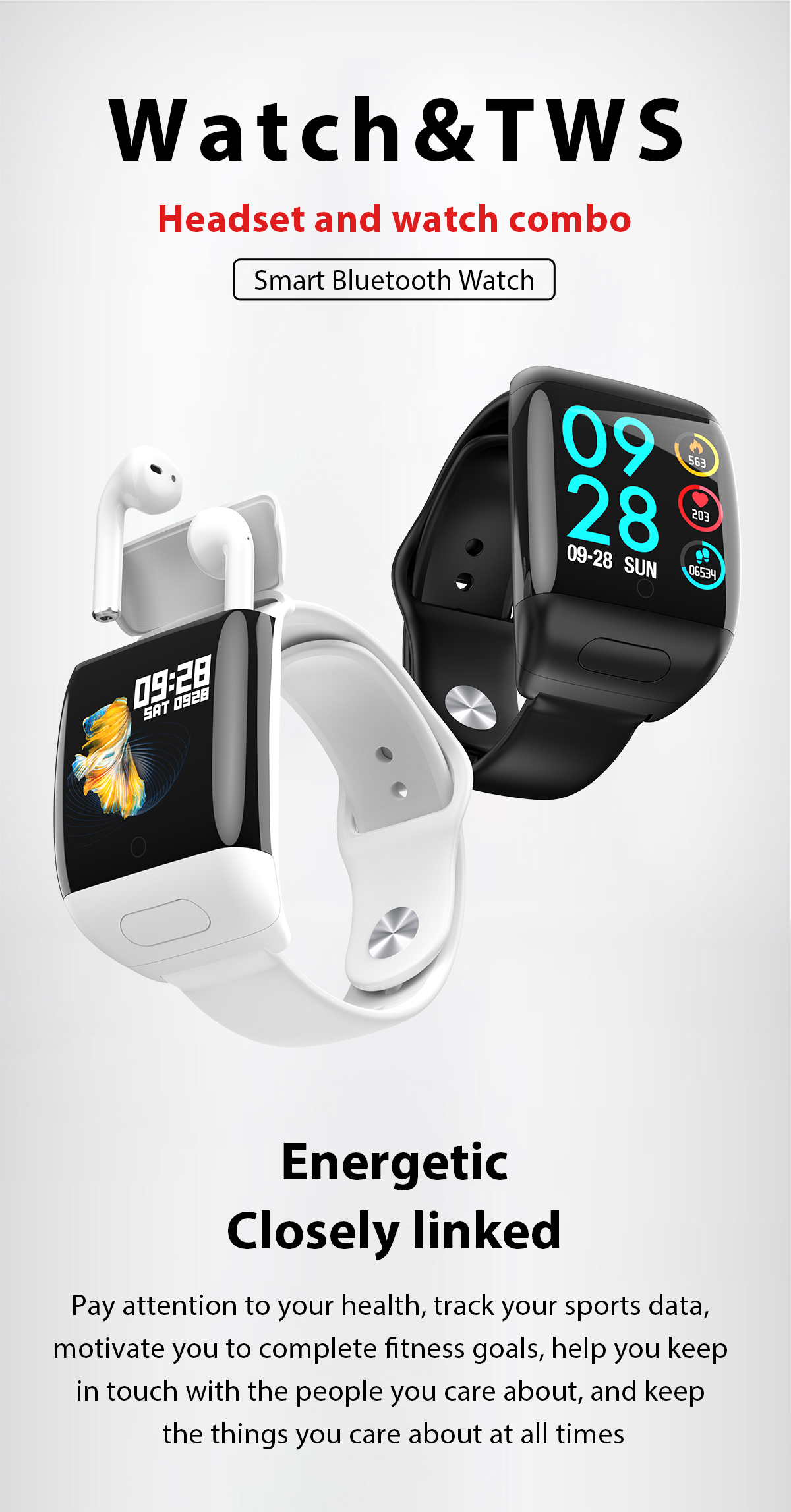 HL36 smart watch Sleep Monitoring 1.3inch Waterproof Running Watch SMS WeChat Call Reminder