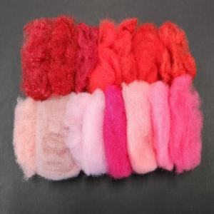 Wholesale 32mm Colored Polyester Fiber Red Pink PET Staple Fiber Recycled from china suppliers