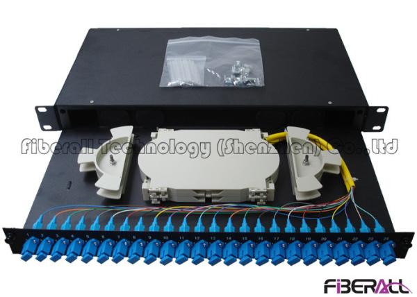 Sliding Drawer Fiber Optic Patch Panel With Angled SC Simplex Adapter Port 24