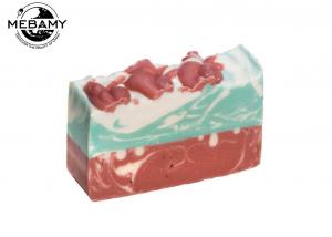 China Pure Natural Organic Handmade Soap , Red Rose Gessential Oil Bar Soap Moisturizing on sale