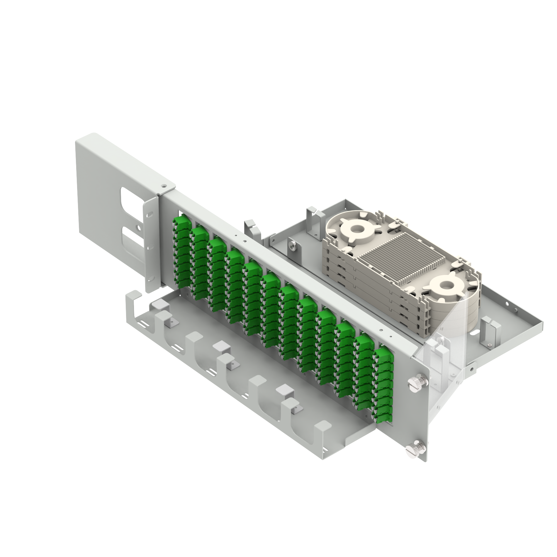 19 Inch Fiber Optic Equipment LC APC Type 96 Cores Swing Optical Patchpanel with 5 Time