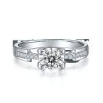 White Moissanite Diamond Minimalist Custom Sytle Wedding Ring For Women