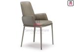 H86cm Upholstered Arm Dining Chair Carbon Steel Frame 200kg Loading