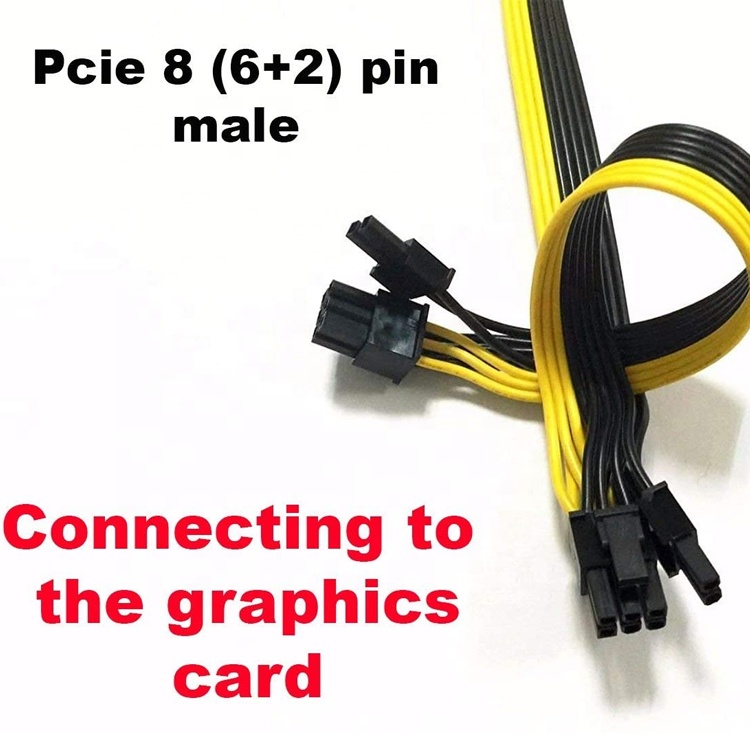 PCIe 8 Pin Male to Dual 8 Pin Male PCI Express Graphics Video Card GPU Splitter Power Adapter Cable