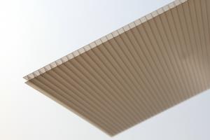 Buy cheap 8mm Greenhouse Polycarbonate Roof Panels , Brown Polycarbonate Hollow Sheet from wholesalers
