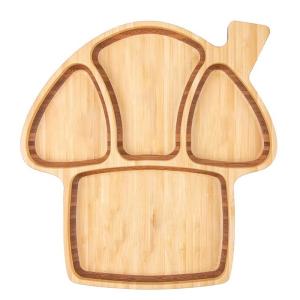 Wholesale Supply Eco-Friendly Bamboo Baby Plate Modern Style Mushroom Shape with Silicone Base from china suppliers