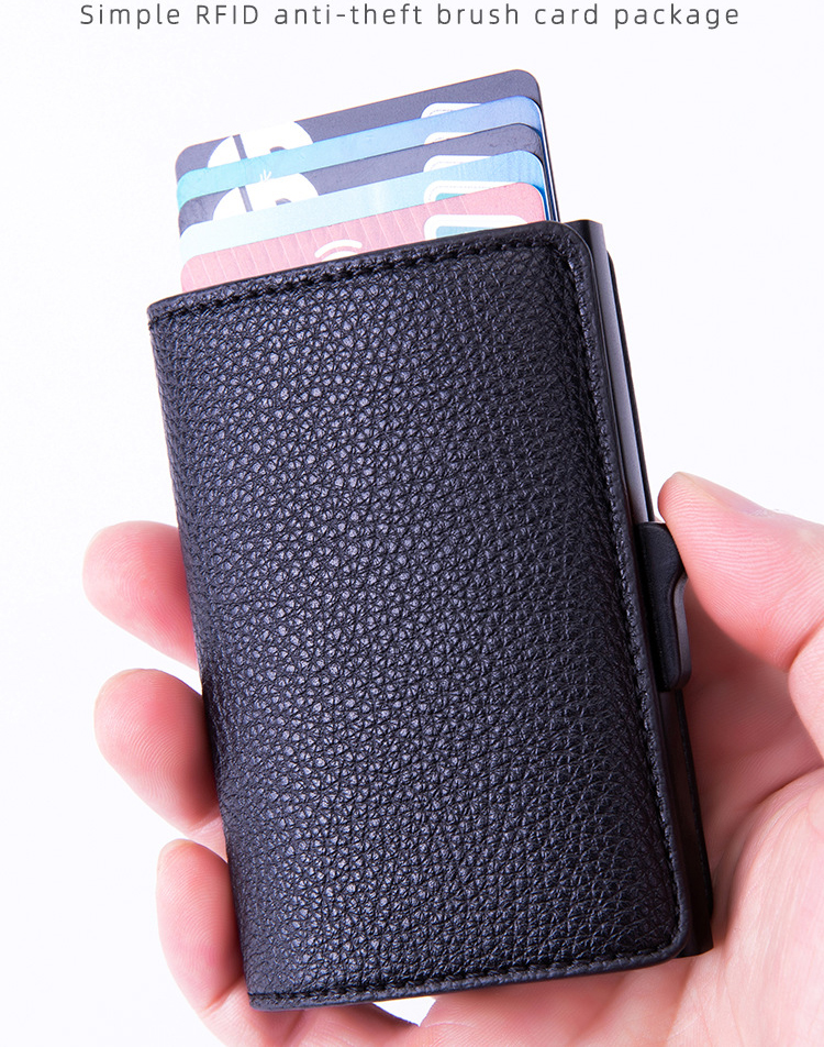 Stylish Fashion RFID Blocking PU Leather Minimalist Wallet with Customized Color