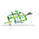 Inflatable Backyard Water Park With Banana Boat And Water Roller And Aqua Yoga