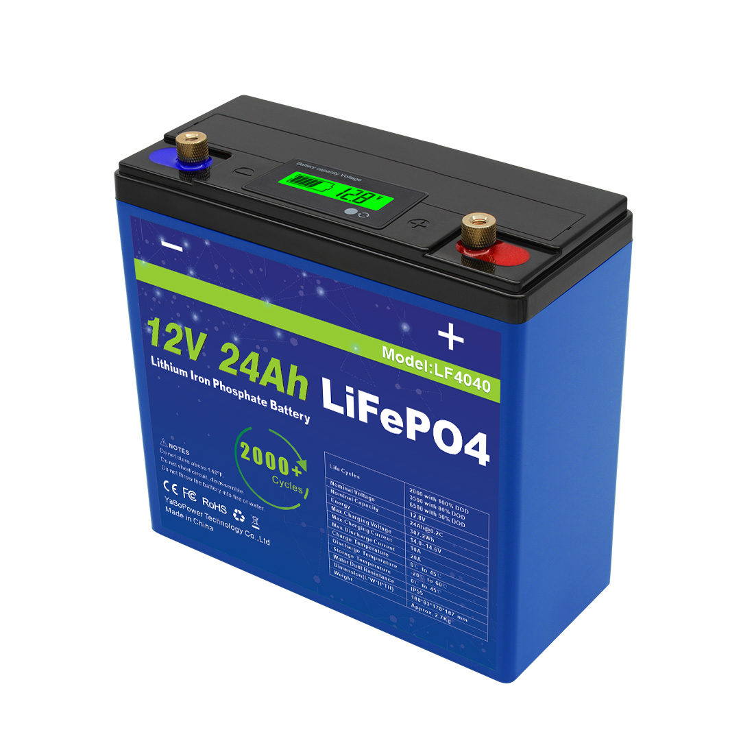 24Ah 12v Lifepo4 Battery Pack With Prominent Capacity Deep Cycle