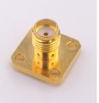 50 Cyles Female SMA Coaxial Connector 4 Hole Sma Flange Mount Connector