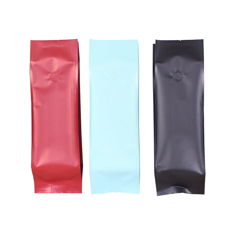 Heat Sealable Aluminum Foil Liner Side Gusset Folded Flat Bottom Coffee Bags With Valve For Coffee Bean Tea Leaves Pack