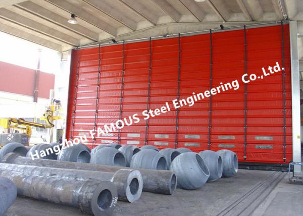High Speed Fold Up Pack Doors PVC Curtain Sectional Lifting Doors With Belted