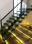 Single straight steel stringer staircase VK01S Spiral Staircase Tread: glass