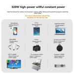 320W Outdoor Solar Power Station 4-5 Hours Full Charge Time Mutiple Charge
