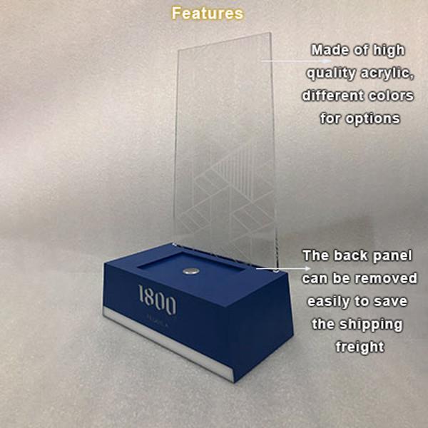 Single Alcohol Beverage Wine Bottle LED Acrylic Display Stand Bottle Glorifier