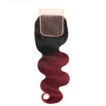 Brazilian 4x4 Lace Closure 1b 99j Burgundy Body Wave Closure Ombre Color