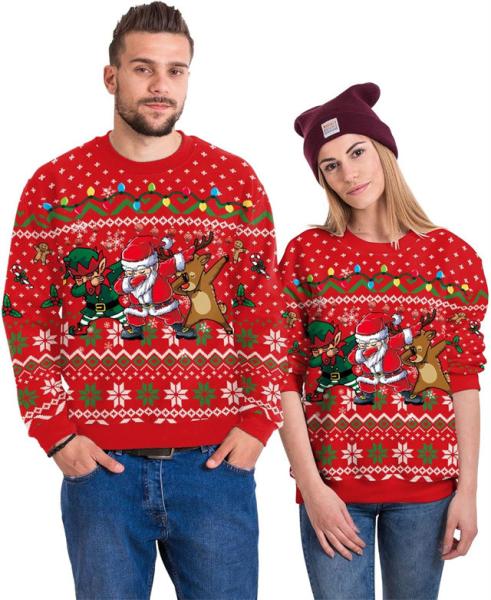 Unisex Ugly Christmas Sweater 3D Printed Funny Graphic Long Sleeve T-Shirt