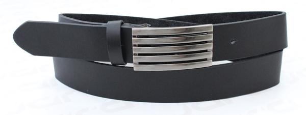 PU Plate Buckle Belt Inside Shape Logo Available , 3.35cm Width Mens Black