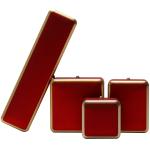 Custom Plastic Spray Painted Square Luxury Necklace Ring Red LED Jewelry Box