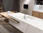 White SOFITEL Gold Marble Slab Tile 1600*3200mm For Living Room