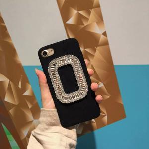 Wholesale TPU&amp;Fiber Korea Style Frame Diamond Cell Phone Case Cover For iPhone 7 6s Plus from china suppliers
