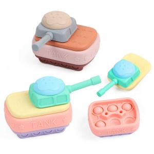 Wholesale Non Toxic Baby Silicone Toys Tank 0 To 24 Months Age Infant Pink from china suppliers