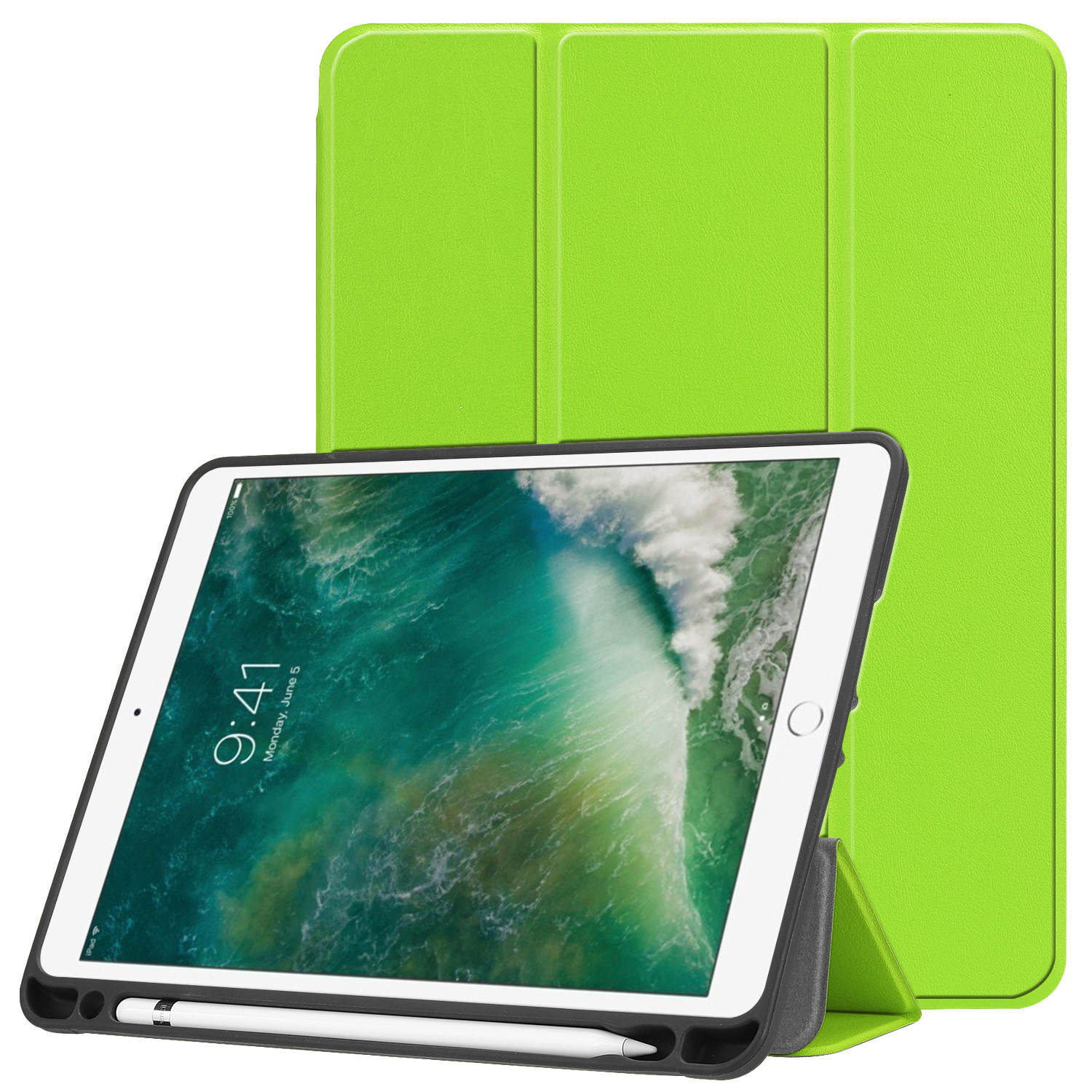 iPad 9.7 2018 Case with Built-in Apple Pencil Holder, Soft TPU Back Cover for Apple iPad 9.7 2018/2017,iPad Air /Air 2