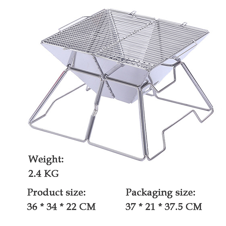 Folding Portable Camping Charcoal Barbecue Bbq Grill for Outdoor Hiking Picnic and BBQ